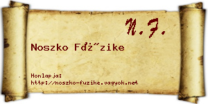 Noszko Füzike névjegykártya